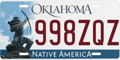 OK license plate 998ZQZ