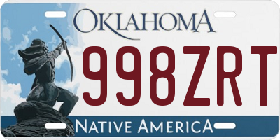 OK license plate 998ZRT