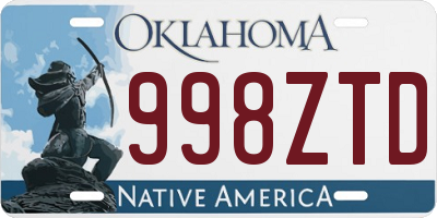 OK license plate 998ZTD