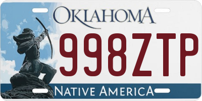 OK license plate 998ZTP