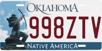 OK license plate 998ZTV