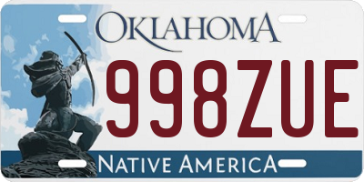 OK license plate 998ZUE