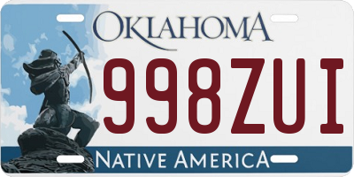 OK license plate 998ZUI