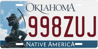 OK license plate 998ZUJ