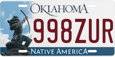 OK license plate 998ZUR