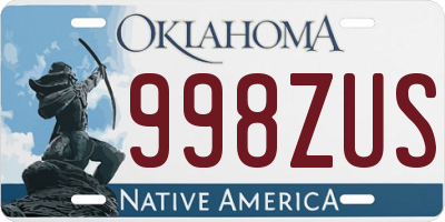 OK license plate 998ZUS