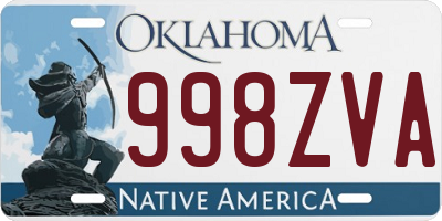 OK license plate 998ZVA