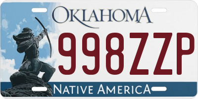 OK license plate 998ZZP
