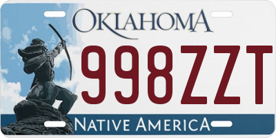 OK license plate 998ZZT