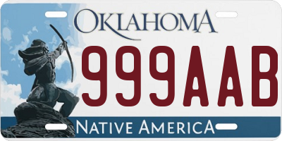 OK license plate 999AAB