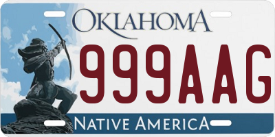 OK license plate 999AAG