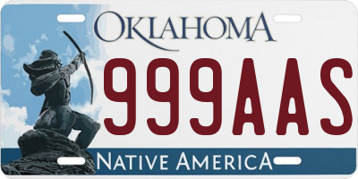 OK license plate 999AAS