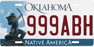 OK license plate 999ABH