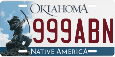 OK license plate 999ABN