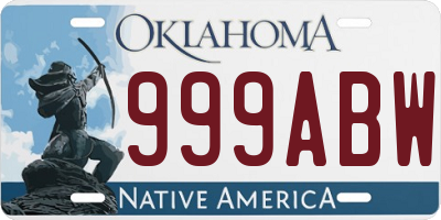 OK license plate 999ABW
