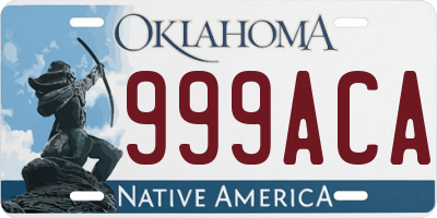 OK license plate 999ACA