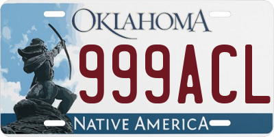 OK license plate 999ACL