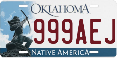 OK license plate 999AEJ
