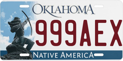 OK license plate 999AEX