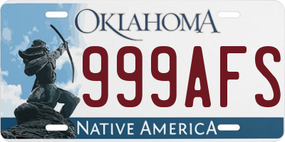 OK license plate 999AFS