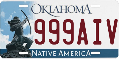 OK license plate 999AIV