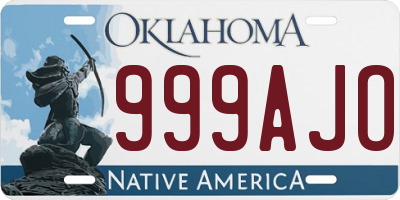 OK license plate 999AJO