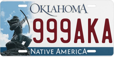 OK license plate 999AKA