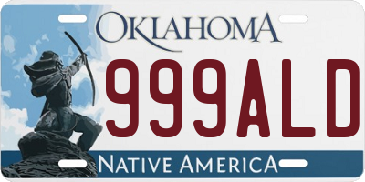 OK license plate 999ALD