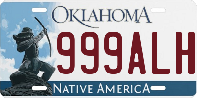 OK license plate 999ALH