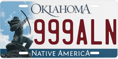 OK license plate 999ALN