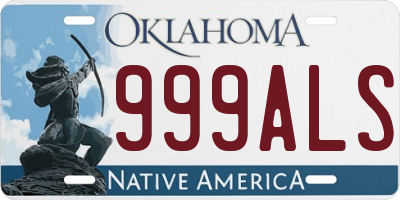 OK license plate 999ALS