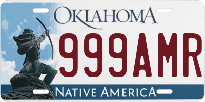 OK license plate 999AMR