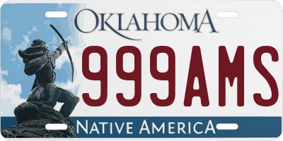 OK license plate 999AMS