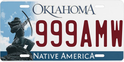 OK license plate 999AMW