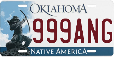 OK license plate 999ANG