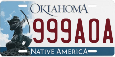 OK license plate 999AOA