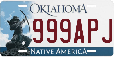 OK license plate 999APJ