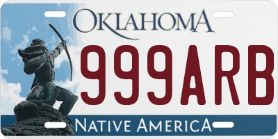 OK license plate 999ARB