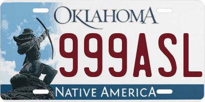 OK license plate 999ASL