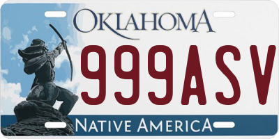 OK license plate 999ASV