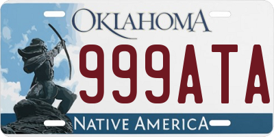 OK license plate 999ATA