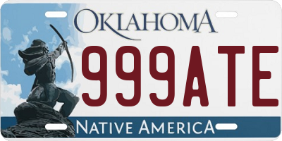 OK license plate 999ATE