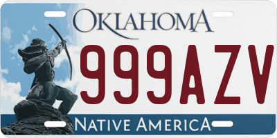 OK license plate 999AZV