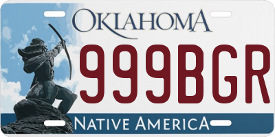 OK license plate 999BGR