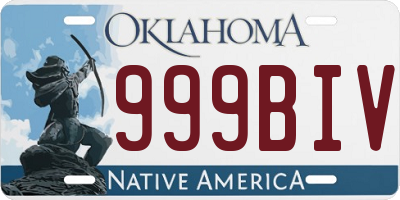 OK license plate 999BIV