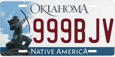 OK license plate 999BJV