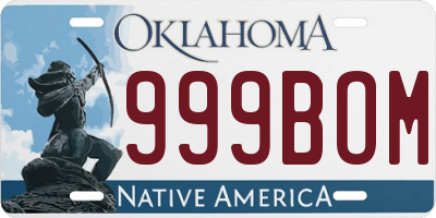 OK license plate 999BOM