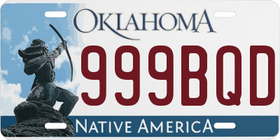 OK license plate 999BQD