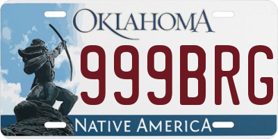OK license plate 999BRG