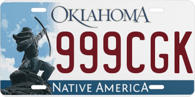 OK license plate 999CGK